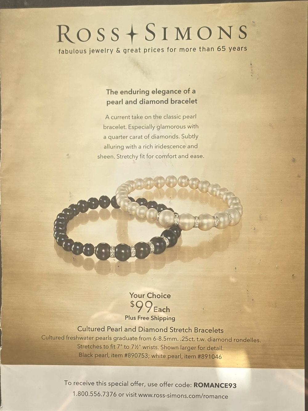 Ross-Simons Black and White Pearl Stretch Bracelet Duo